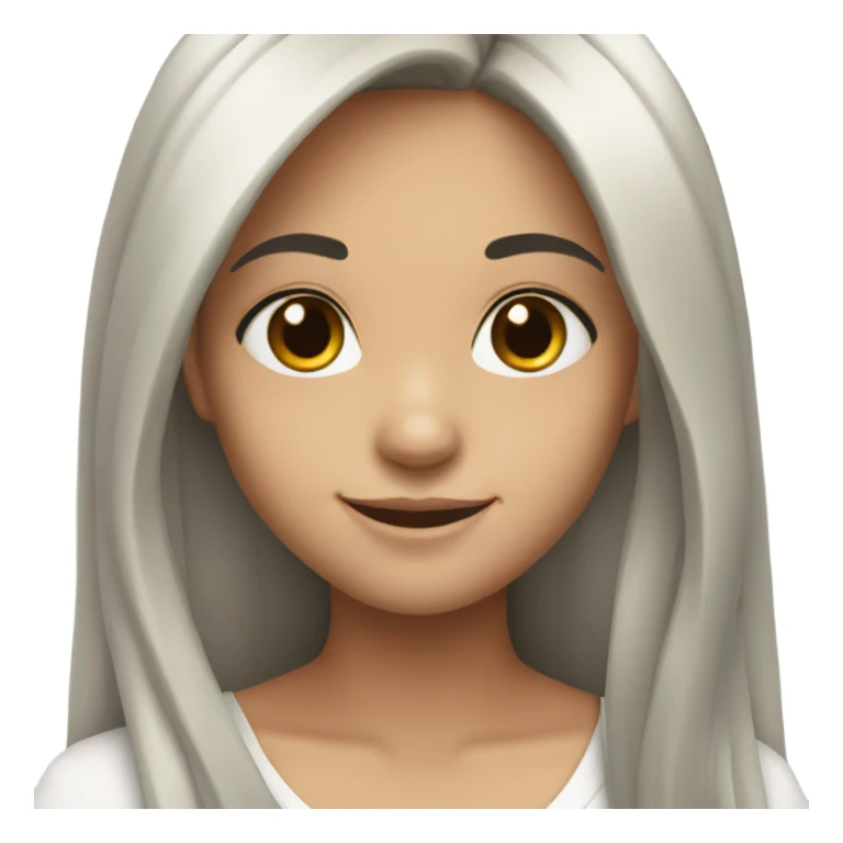 smiling girl with long black hair sticker