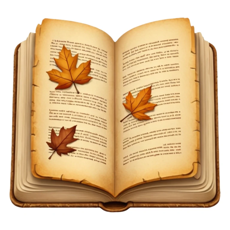 open book, beige and brown colours, autumn vibe sticker