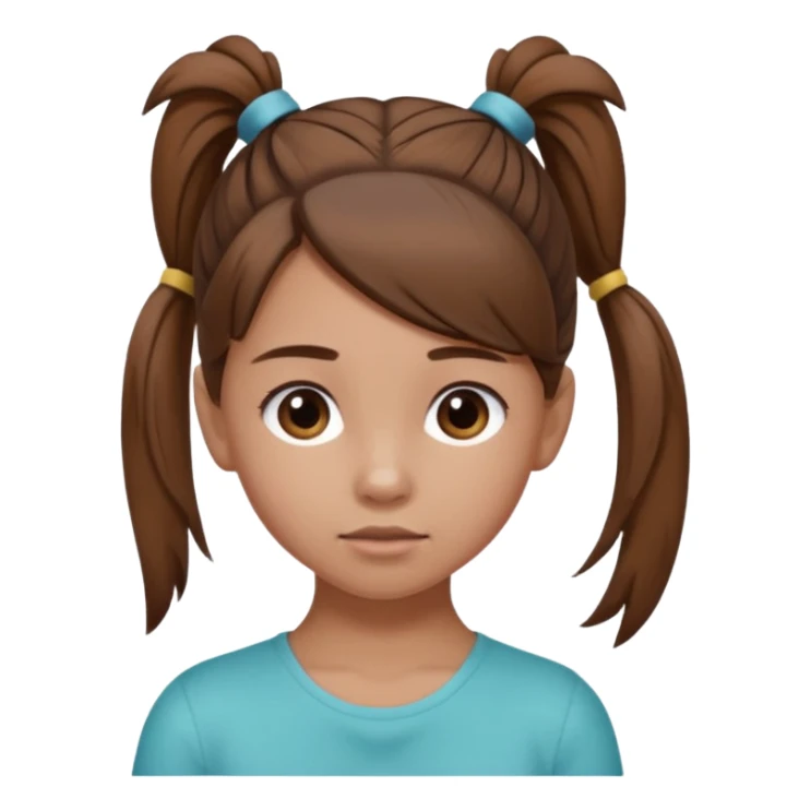 Normal skinned, tiny nosed, brown haired girl with Tying a ponytail sticker