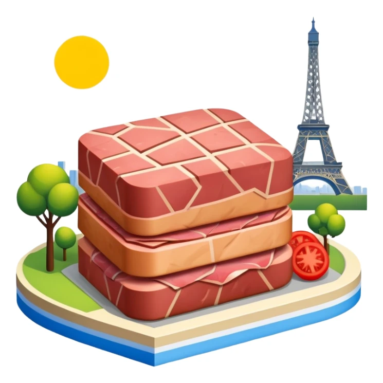  spam meat mondrian style paris landscape  sticker