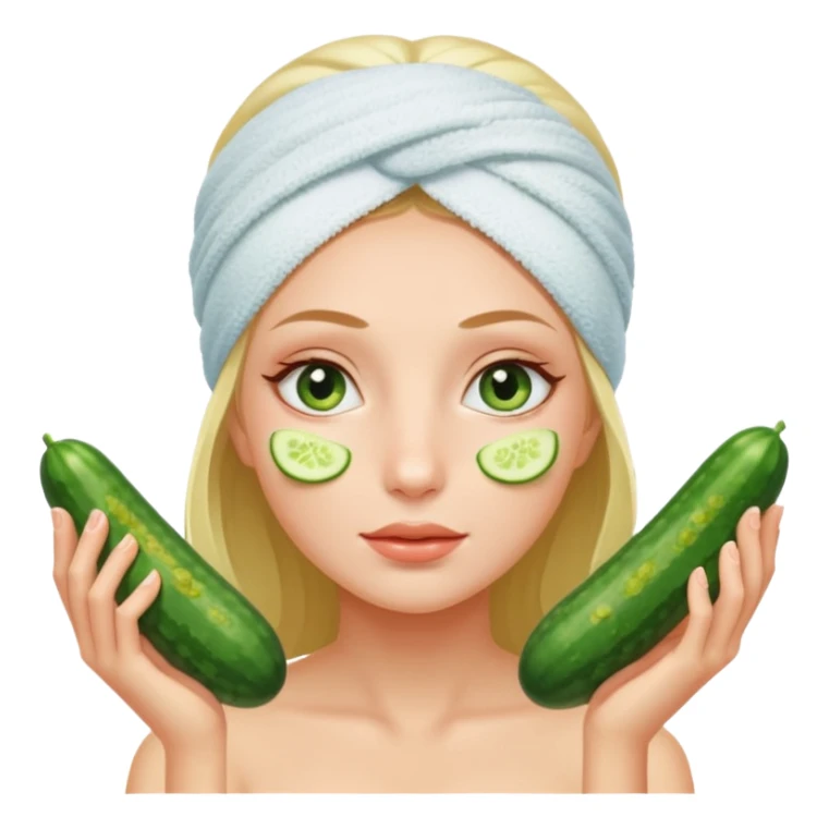 spa gurl with cucumbers in her eyes.  sticker