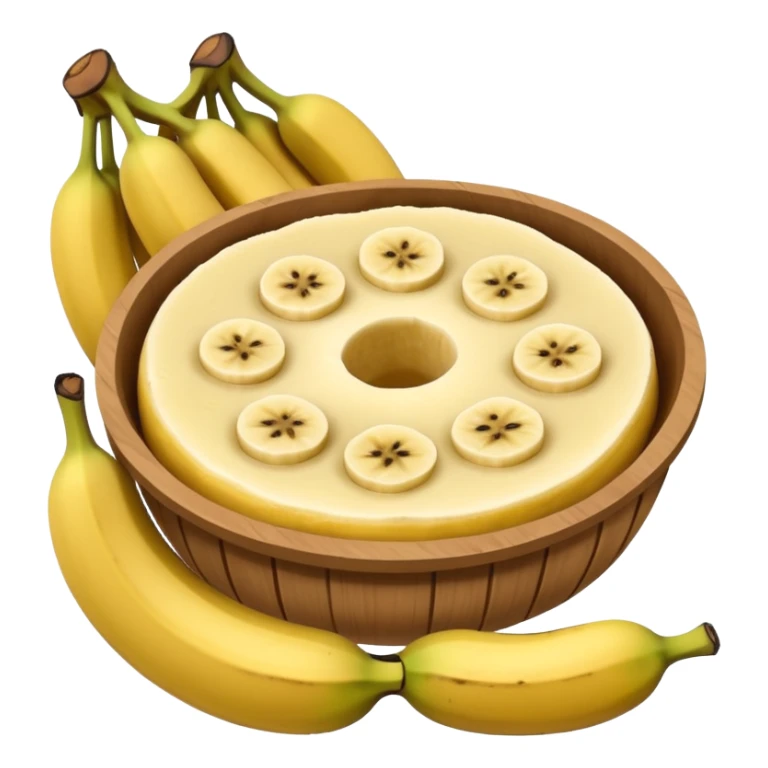 Panquecas em um prato redondo com rodelas de banana sticker