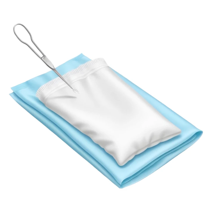 disposable gloves, cotton pads and swabs lying on a table sticker