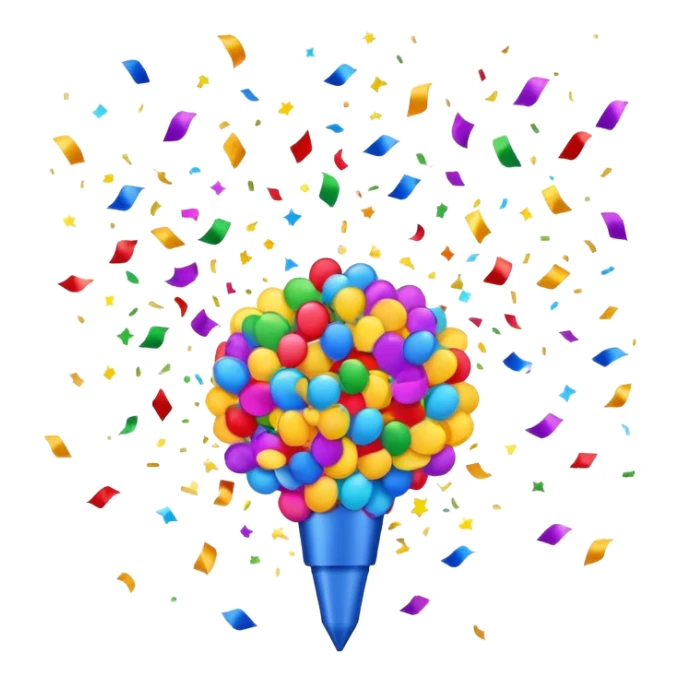 confetti firing, colorful explosion sticker