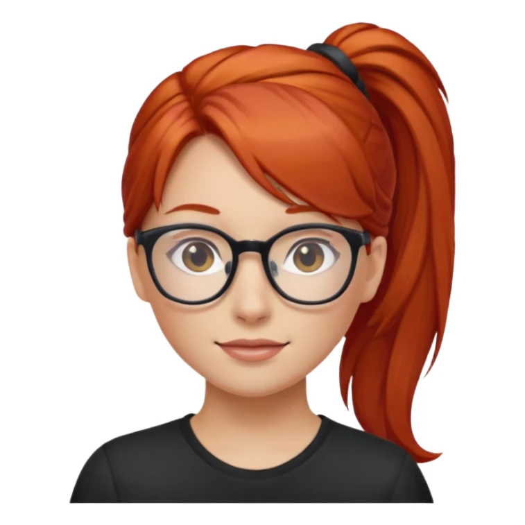 red haired Ponytail Girl with Glasses sticker