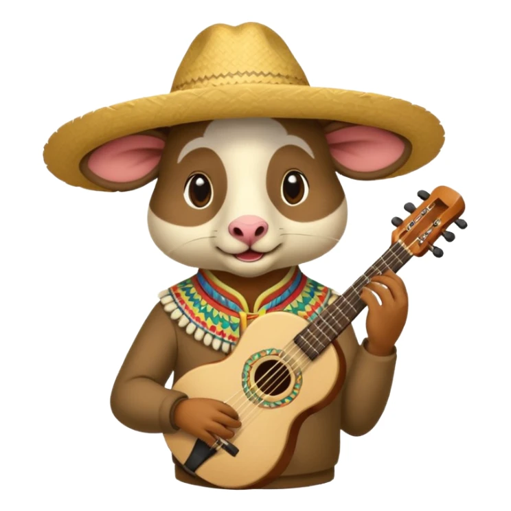 un animal péruvien qui joue de la musique sticker