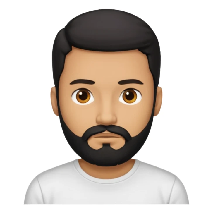 manwith black beard in white t shirt sticker