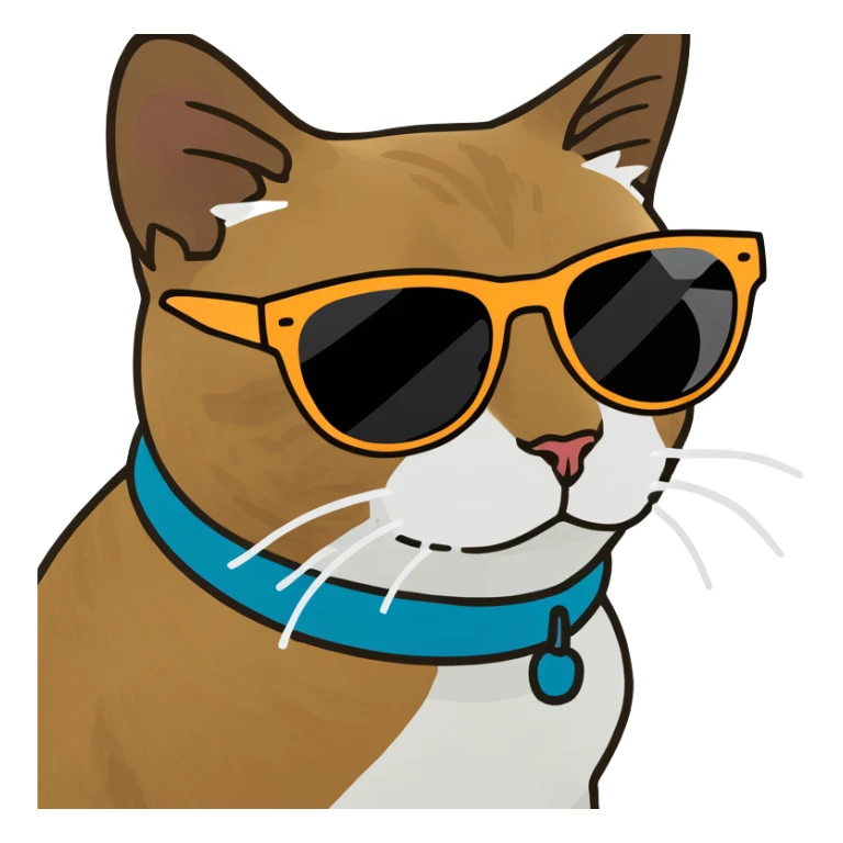 Cat with sunglasses sticker