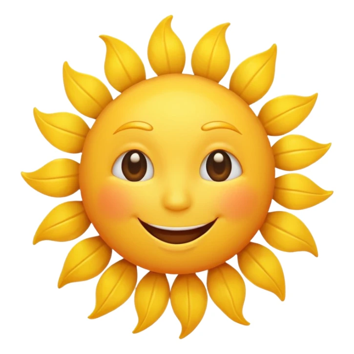 smiling sun emoji, simple and cheerful sticker