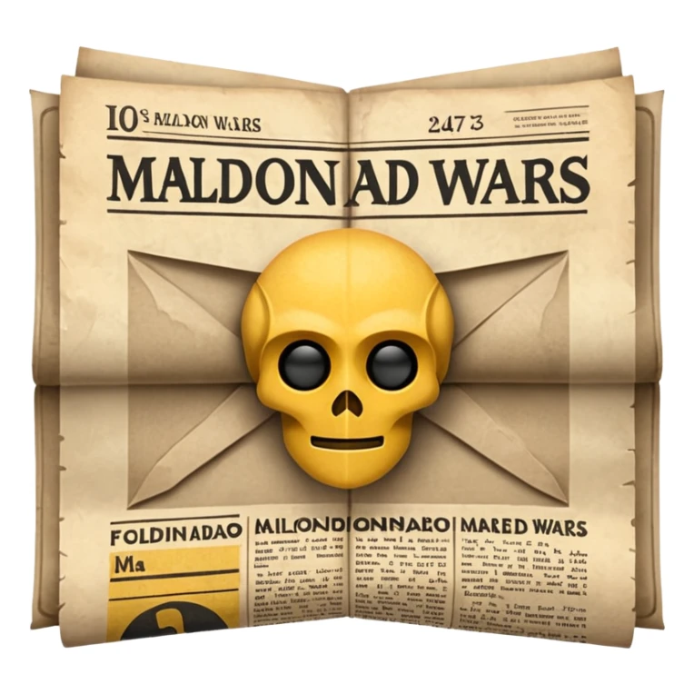 a newspaper that reads MALDONADO WARS sticker