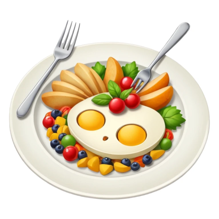 plate of food with cutlery
 sticker