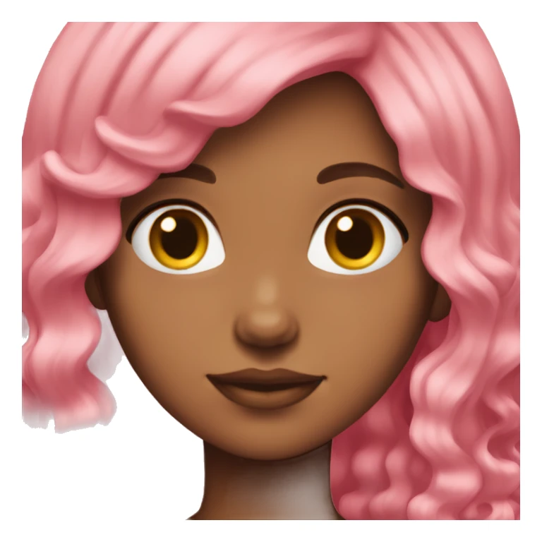 Pink hair wavy hair girl sticker