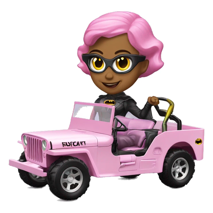 Evil Batgirl 1942 Willy’s light pink army jeep hot wheels  sticker