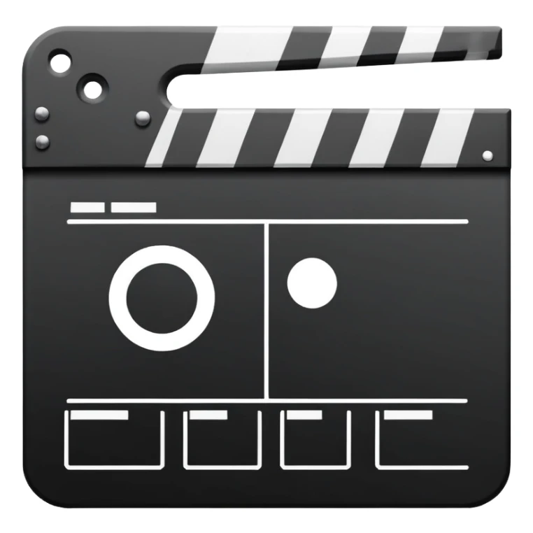 film slate reduced to pure geometric abstraction, two strokes maximum sticker