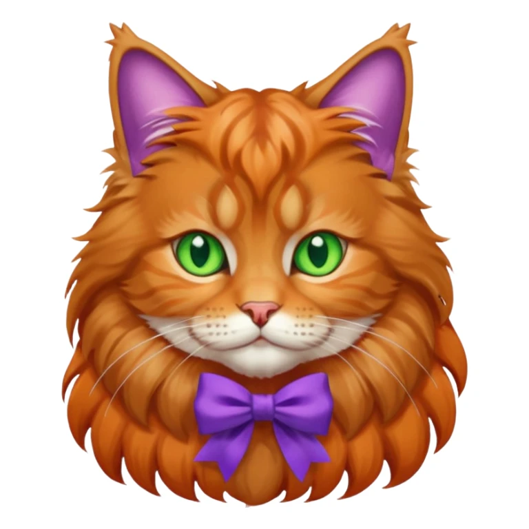 Mainee-coon with purple bow sticker