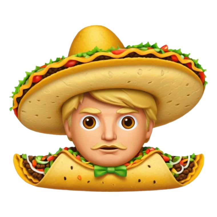 Donald trump dress as a taco sticker