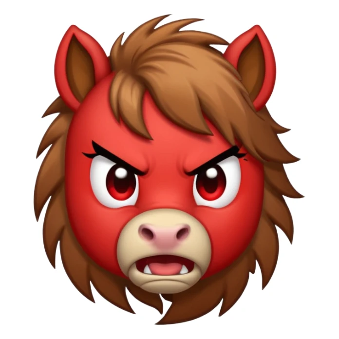 Angry Pony with the Anger Symbol emoji over it sticker