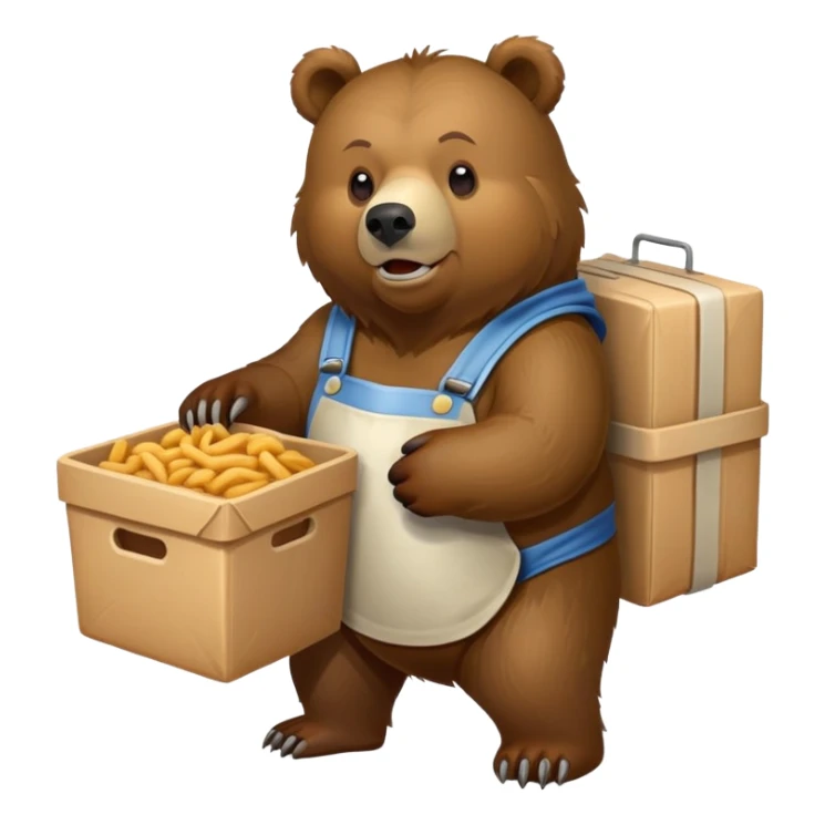 Un oso grizzly de repartidor de comida  sticker