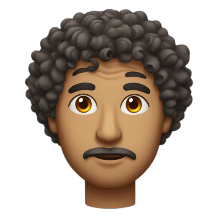 moroccan man with one messed up eye and curly hair sticker