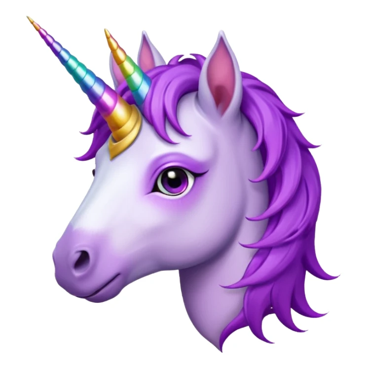 unicorn face cute and purple haired and piercings on ear sticker