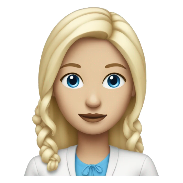 blonde girl in stylish outfit with blue eyes sticker