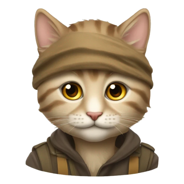 jasny bezowy kot w świątecznej czapce mikołaja  sticker