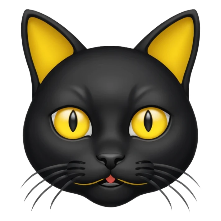 Black cat with yellow ears mad sticker