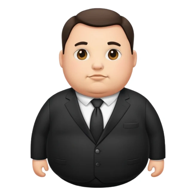 photorealistic fat official in black suit sticker