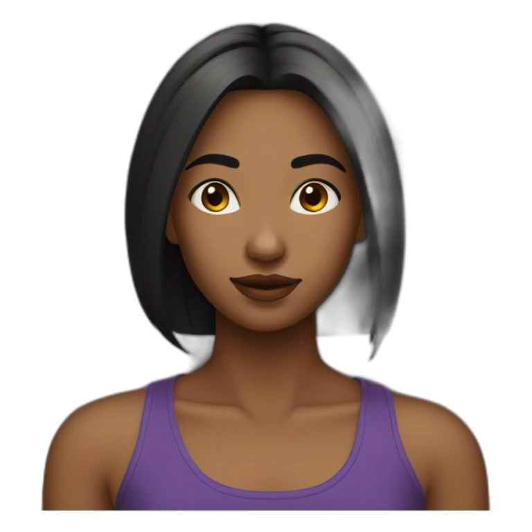 Adolescent cheveux noirs court lisse sticker