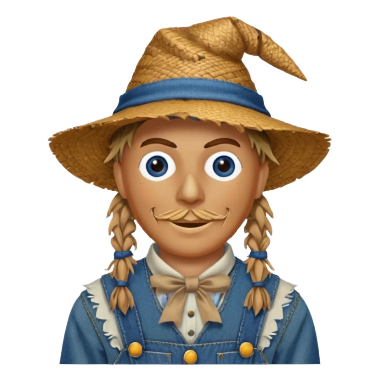 Scarecrow from the Wizard of Oz with dark blue eyes and outfit sticker