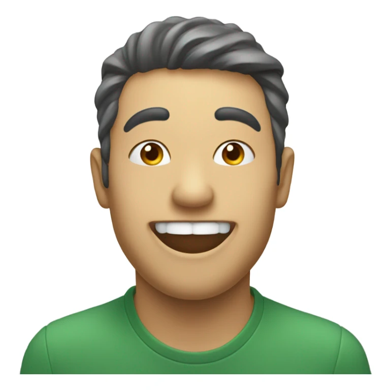 happy person who is spitting the same color as his face  sticker