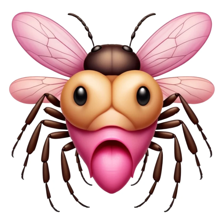 Abeja con labios grandes y uñas largas rosas sticker