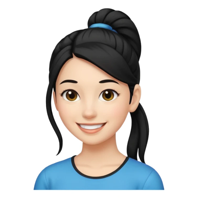 woman with black ponytail sticker