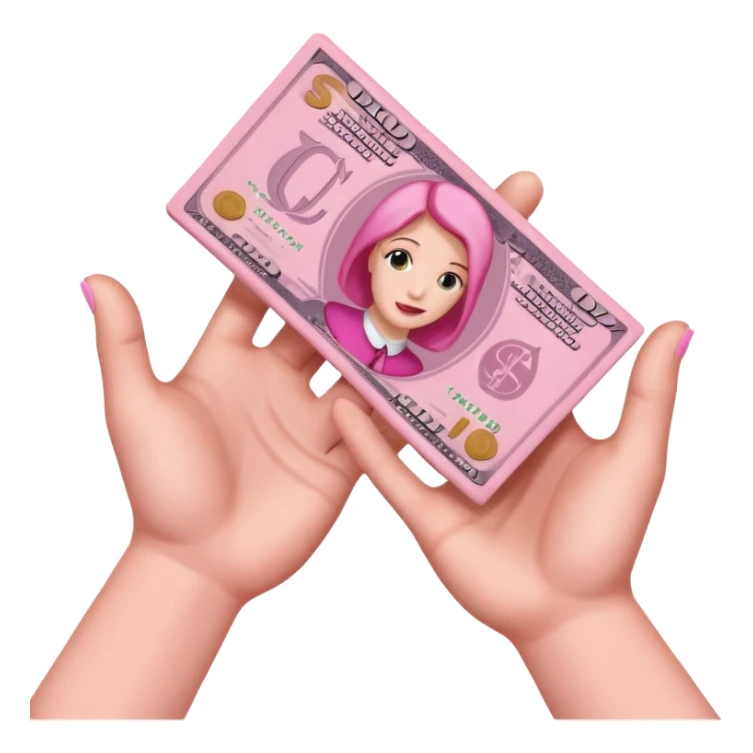 just hand handling pink money to someone sticker