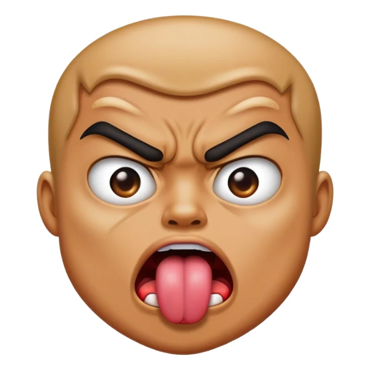 Angry sticking tongue out sticker