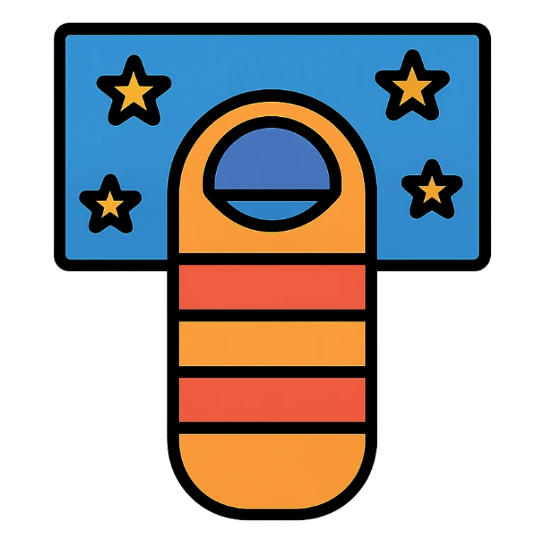 a sleeping bag under the stars sticker
