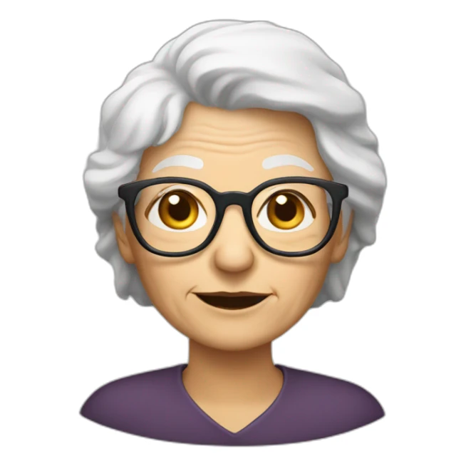 Old woman With whithe hair and glasses sticker