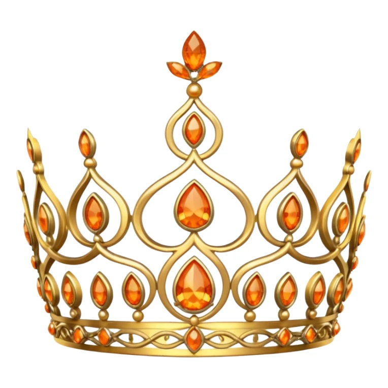 gold tiara with orange stones sticker