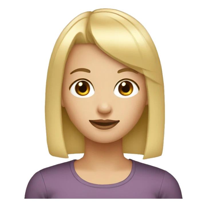 blonde girl bob hair straight bangs sticker