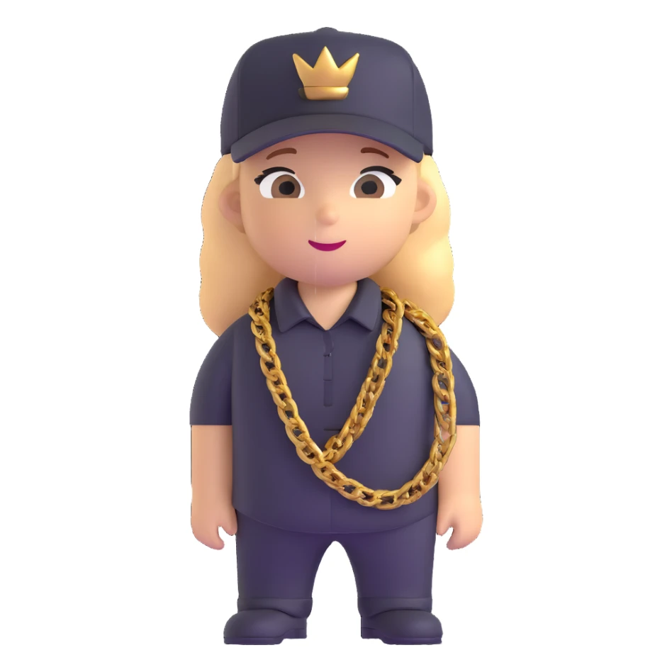 Brazilian rapper Chefin with cap and gold chain sticker