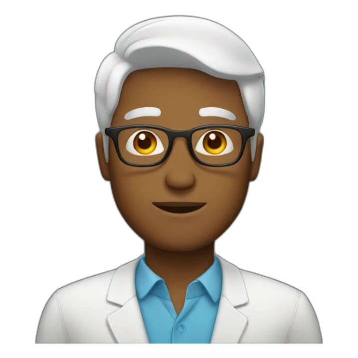A man with short white hair wearing glasses  sticker