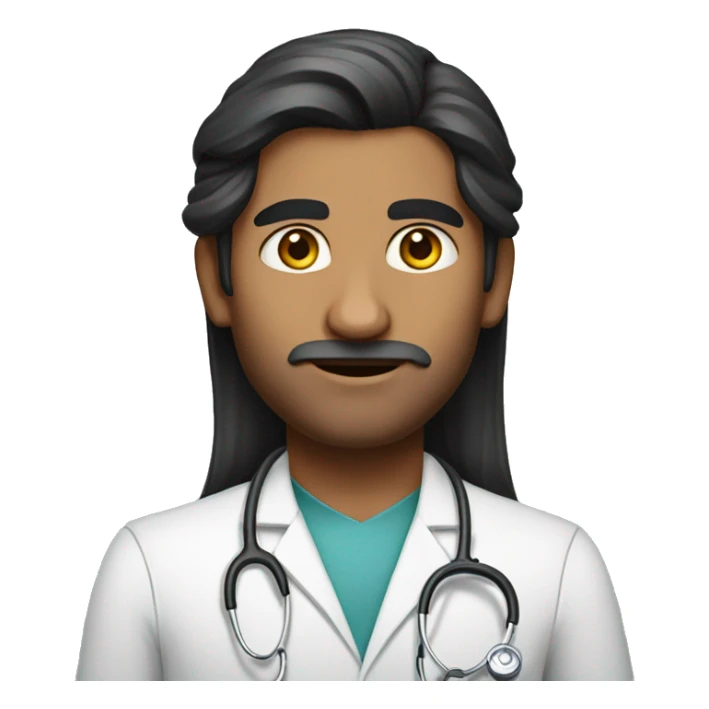 Long dark hair Indian doctor sticker