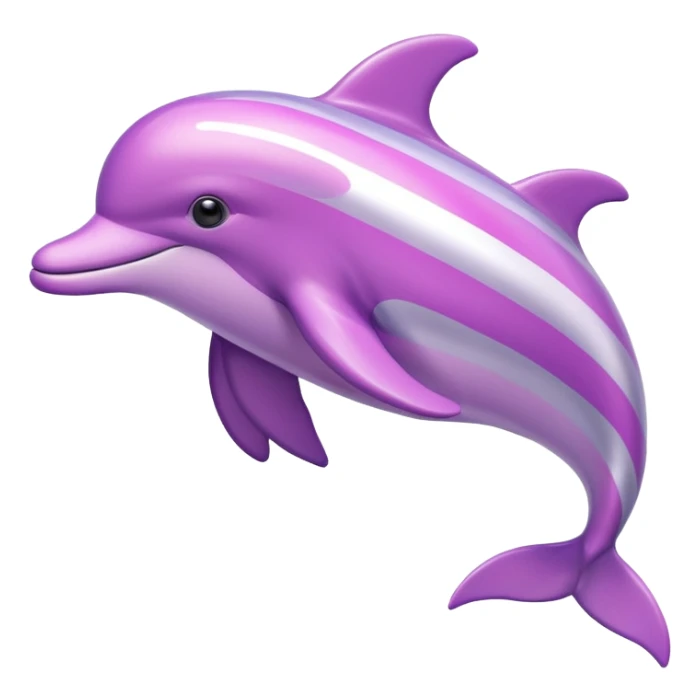 Pink and purple striped Dolphin with silver stars on it sticker