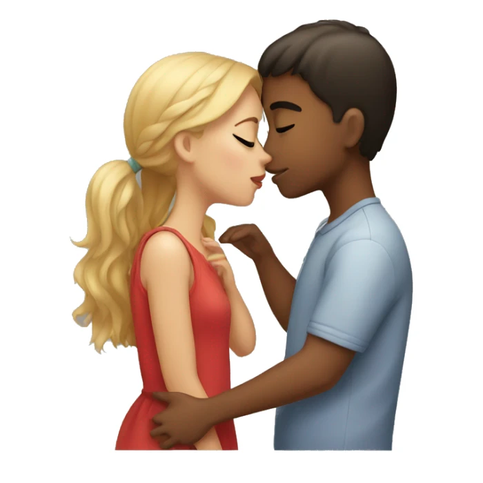 girl kissing boy  sticker