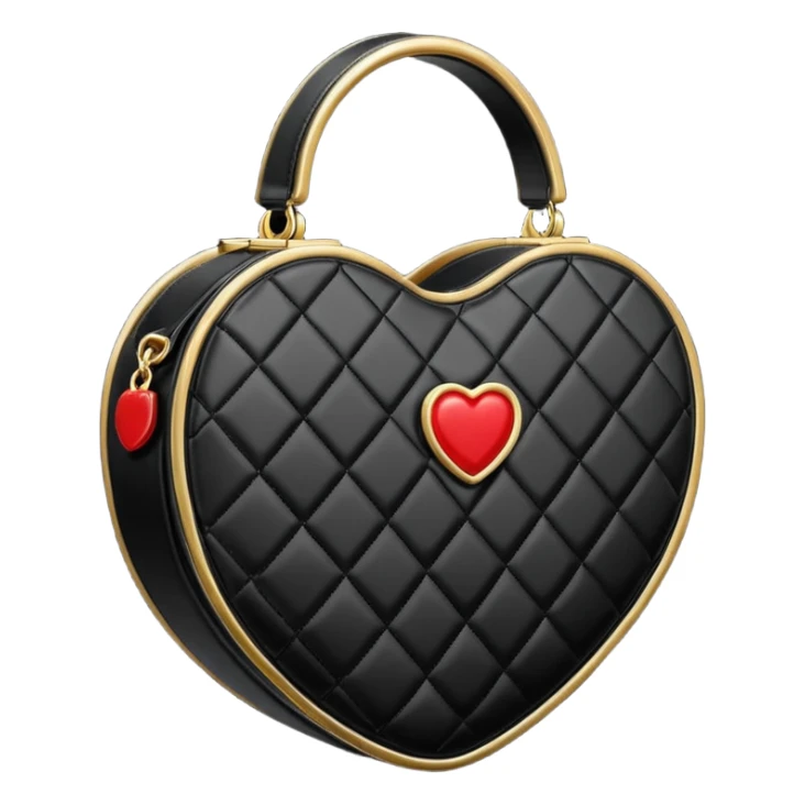 chanel heart shape bag black color bag sticker