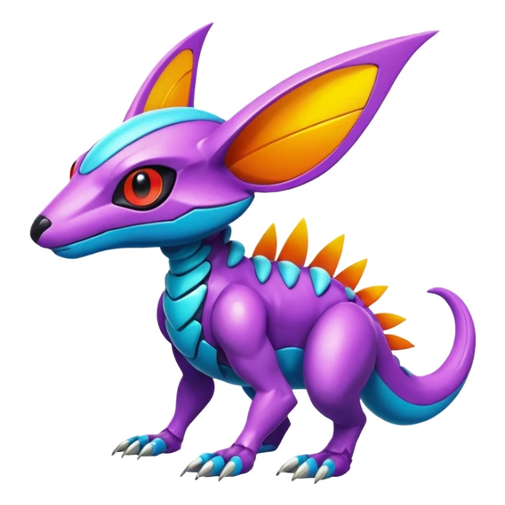  exotic tropical cyber-Protogen-Fakémon-Pokémon-Vernid-creature sticker