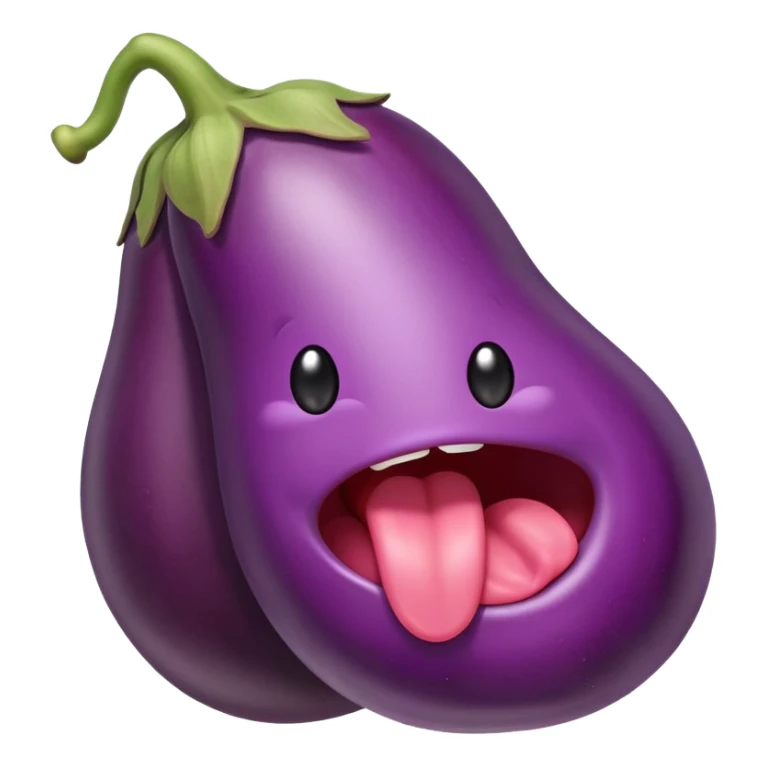 Tongue and eggplant sticker
