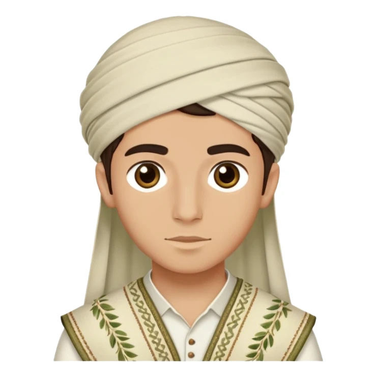 Boy wearing a Lebanese kofia sticker