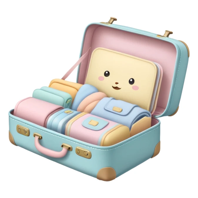 Small cute baby suitcase with baby designs, pastel colors sticker
