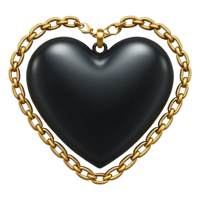 Black heart with golden warp chain  sticker